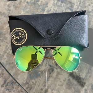 Aviator Flash Green Ray Bans